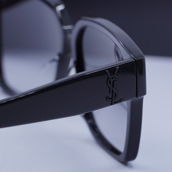 Saint Laurent SL M9/F 002 Square Sunglasses – Shiny Black - Picture 6 of 10